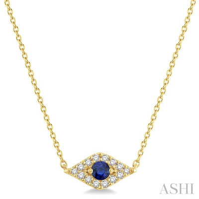 Evil Eye Gemstone & Petite Diamond Fashion Pendant