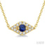 Evil Eye Gemstone & Petite Diamond Fashion Pendant