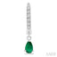 Pear Shape Gemstone & Petite Diamond Huggie Fashion Earrings