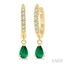 Pear Shape Gemstone & Petite Diamond Huggie Fashion Earrings