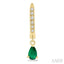 Pear Shape Gemstone & Petite Diamond Huggie Fashion Earrings
