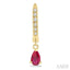Pear Shape Gemstone & Petite Diamond Huggie Fashion Earrings