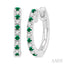 Alternate Gemstone & Diamond Huggie Fashion Earrings