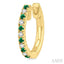 Alternate Gemstone & Diamond Huggie Fashion Earrings