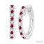 Alternate Gemstone & Diamond Huggie Fashion Earrings