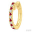 Alternate Gemstone & Diamond Huggie Fashion Earrings