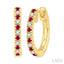 Alternate Gemstone & Diamond Huggie Fashion Earrings