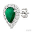 Pear Shape Gemstone & Halo Diamond Earrings