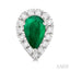 Pear Shape Gemstone & Halo Diamond Earrings
