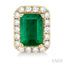 Emerald Shape Gemstone & Halo Diamond Earrings