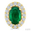 Oval Shape Gemstone & Halo Diamond Earrings