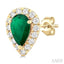 Pear Shape Gemstone & Halo Diamond Earrings