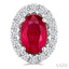 Oval Shape Gemstone & Halo Diamond Earrings