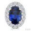 Oval Shape Gemstone & Halo Diamond Earrings