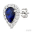 Pear Shape Gemstone & Halo Diamond Earrings