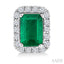 Emerald Shape Gemstone & Halo Diamond Earrings