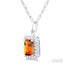 Emerald Shape Gemstone & Halo Diamond Pendant