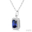 Emerald Shape Gemstone & Halo Diamond Pendant