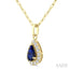 Pear Shape Gemstone & Halo Diamond Pendant