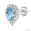 Pear Shape Gemstone & Halo Diamond Earrings