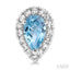 Pear Shape Gemstone & Halo Diamond Earrings