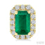 Emerald Shape Gemstone & Halo Diamond Earrings