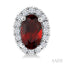 Oval Shape Gemstone & Halo Diamond Earrings