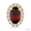 Oval Shape Gemstone & Halo Diamond Earrings