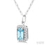 Emerald Shape Gemstone & Halo Diamond Pendant