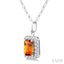 Emerald Shape Gemstone & Halo Diamond Pendant