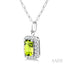 Emerald Shape Gemstone & Halo Diamond Pendant
