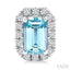 Emerald Shape Gemstone & Halo Diamond Earrings
