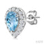 Pear Shape Gemstone & Halo Diamond Earrings