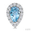 Pear Shape Gemstone & Halo Diamond Earrings