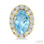Oval Shape Gemstone & Halo Diamond Earrings