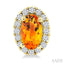 Oval Shape Gemstone & Halo Diamond Earrings
