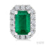 Emerald Shape Gemstone & Halo Diamond Earrings
