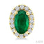 Oval Shape Gemstone & Halo Diamond Earrings