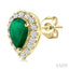 Pear Shape Gemstone & Halo Diamond Earrings