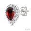 Pear Shape Gemstone & Halo Diamond Earrings