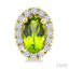 Oval Shape Gemstone & Halo Diamond Earrings