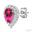 Pear Shape Gemstone & Halo Diamond Earrings