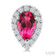 Pear Shape Gemstone & Halo Diamond Earrings