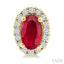 Oval Shape Gemstone & Halo Diamond Earrings