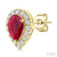 Pear Shape Gemstone & Halo Diamond Earrings