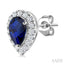 Pear Shape Gemstone & Halo Diamond Earrings