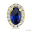 Oval Shape Gemstone & Halo Diamond Earrings