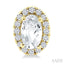 Oval Shape Gemstone & Halo Diamond Earrings
