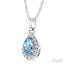 Pear Shape Gemstone & Halo Diamond Pendant