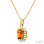 Emerald Shape Gemstone & Halo Diamond Pendant
